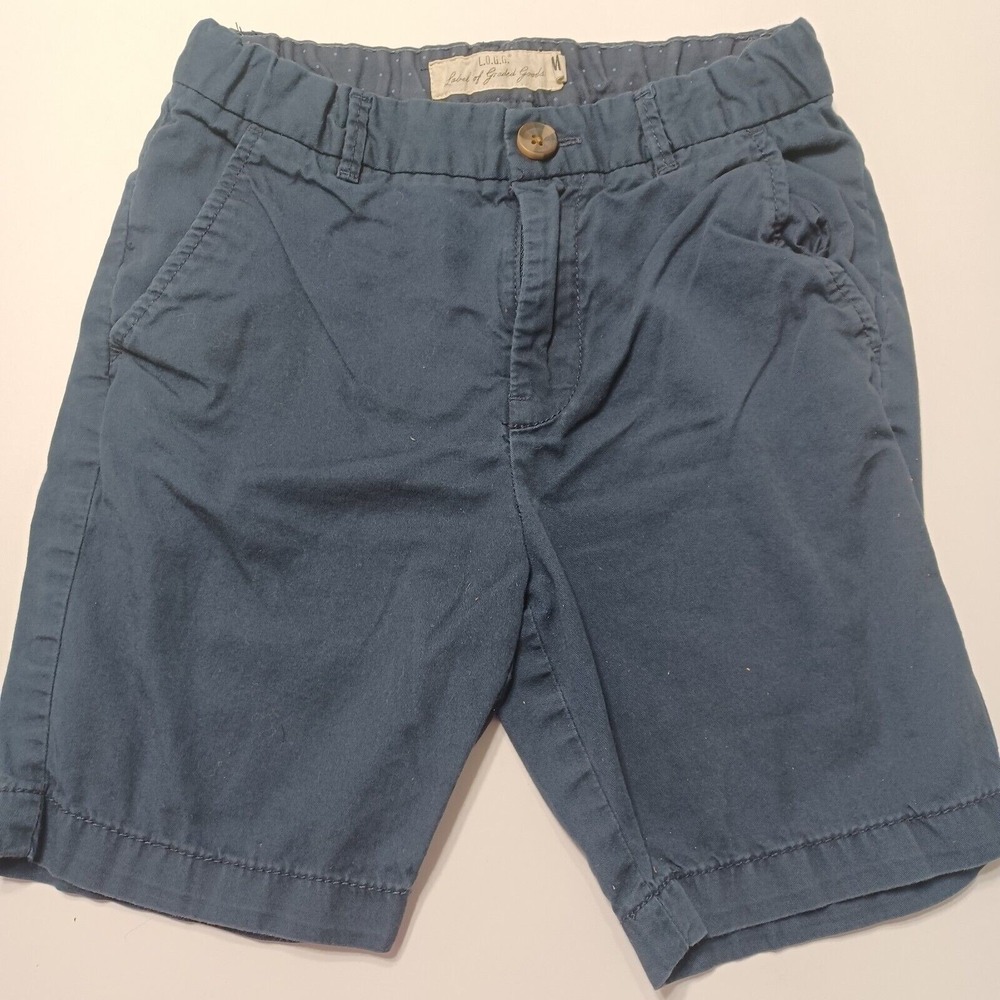 LOGG Shorts Boy 6 Chino Blue Flat Front Pockets Button Adjustable Waist Cotton 5